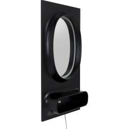 Miroir mural Aero LED noir 80x141cm