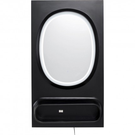 Miroir Aero LED 141x80cm noir Kare Design