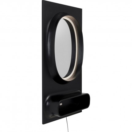 Mirror Aero LED 141x80cm black Kare Design