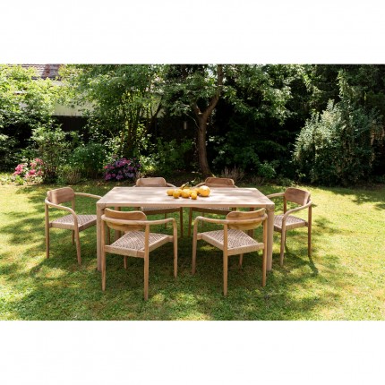 Tuinmeubilair Bella tafel 200x10cm en 6 stoelen Kare Design