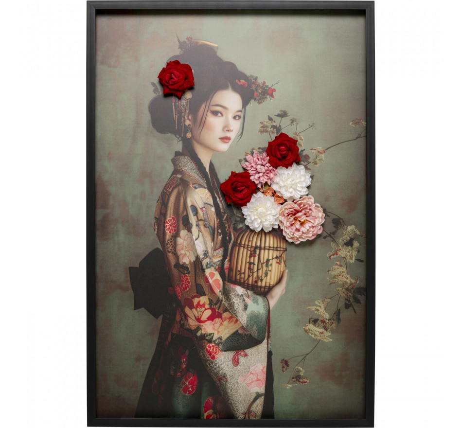 Tableau femme en kimono 84x124cm Kare Design