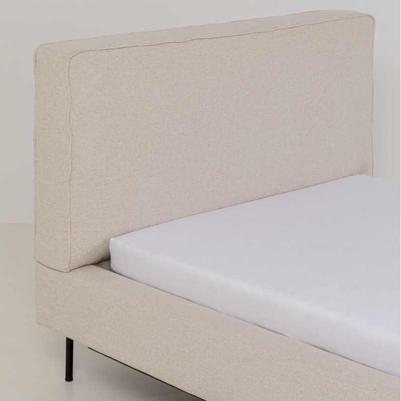 Lit une place en tissu beige - East Side - Kare Design