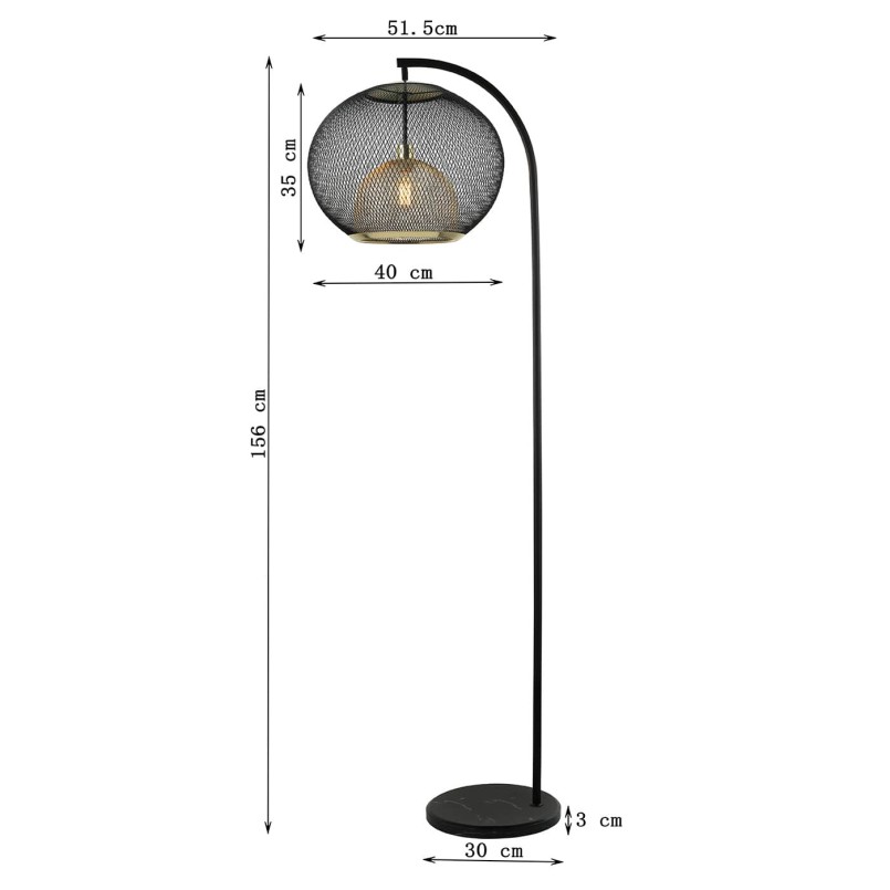 Vloerlamp van staal en zwart marmer - Grato - Kare Design