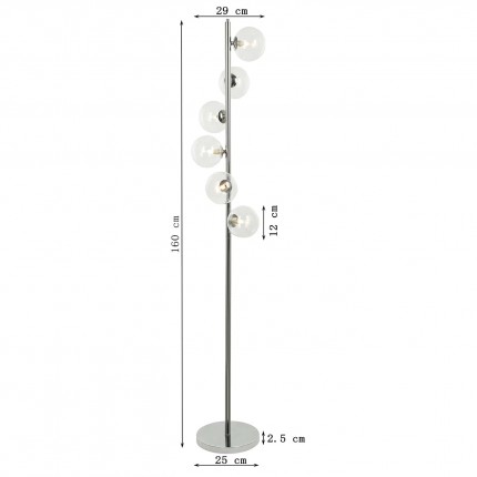 Vloerlamp Scala Balls 160cm chroom Kare Design