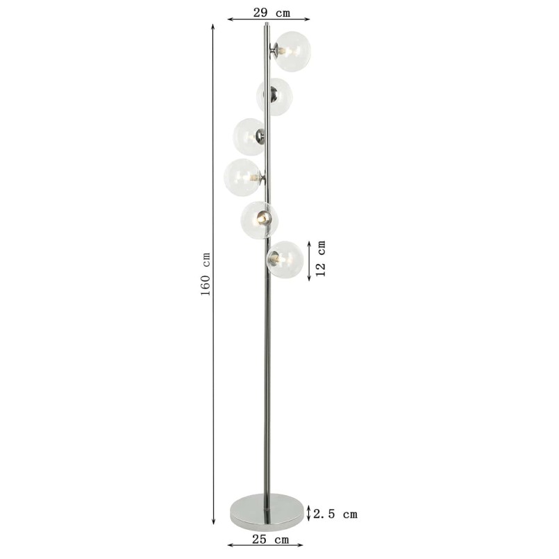 Contemporary chrome floor lamp - Scal Balls - Kare Design