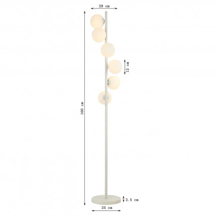 Vloerlamp Scala Balls 160cm zwart en wit Kare Design