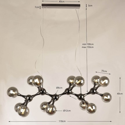 Pendant Lamp Atomic Balls 14 black Kare Design