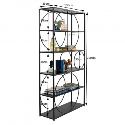 Shelf Circle black 200x100cm Kare Design