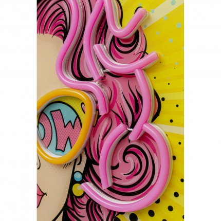 Glass Picture LED comics woman 39x39cm Kare Design