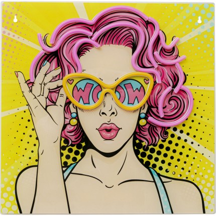 Schilderij LED komieks vrouw 39x39cm Kare Design