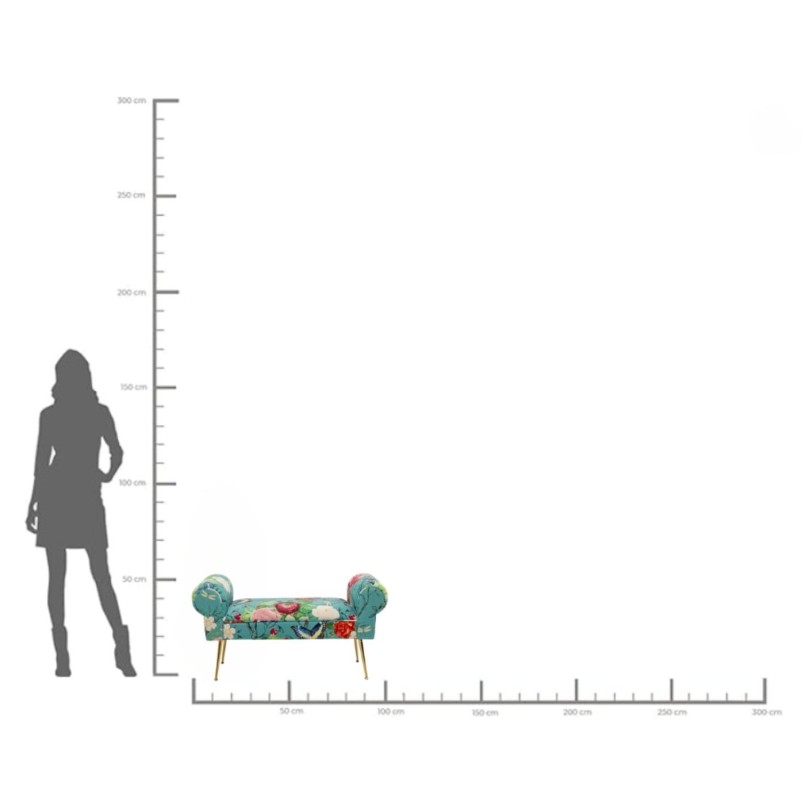Banquette Wing Flower Fever bleu 100cm