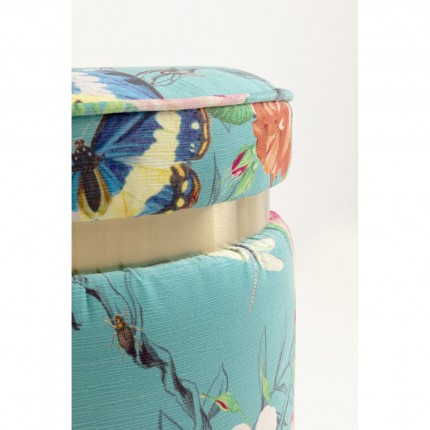 Stool Flower Fever Ø39cm blue Kare Design