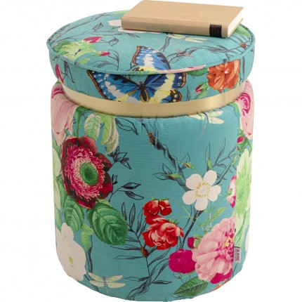 Tabouret Flower Fever 39cm bleu Kare Design