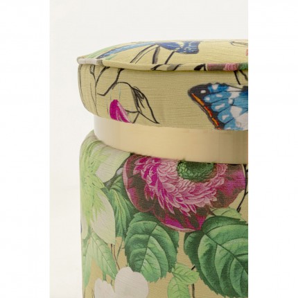 Stool Flower Fever Ø39cm yellow Kare Design