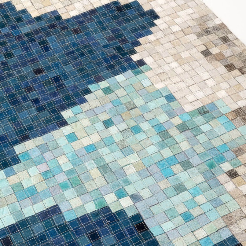 Tapis en cuir vague abstraite - Stream - Kare Design
