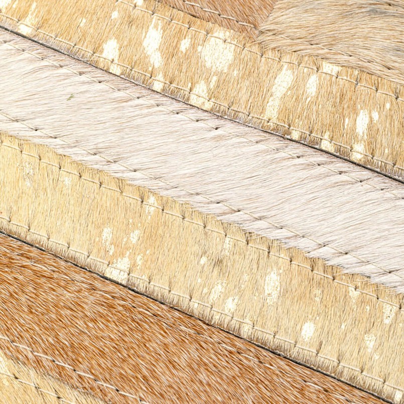 Tapis en cuir beige et gris - Magneto - Kare Design