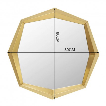 Miroir Octagon 80x80cm doré Kare Design