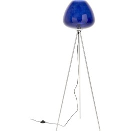 Lampadaire en verre bleu et acier noir - Sphere - Kare Design