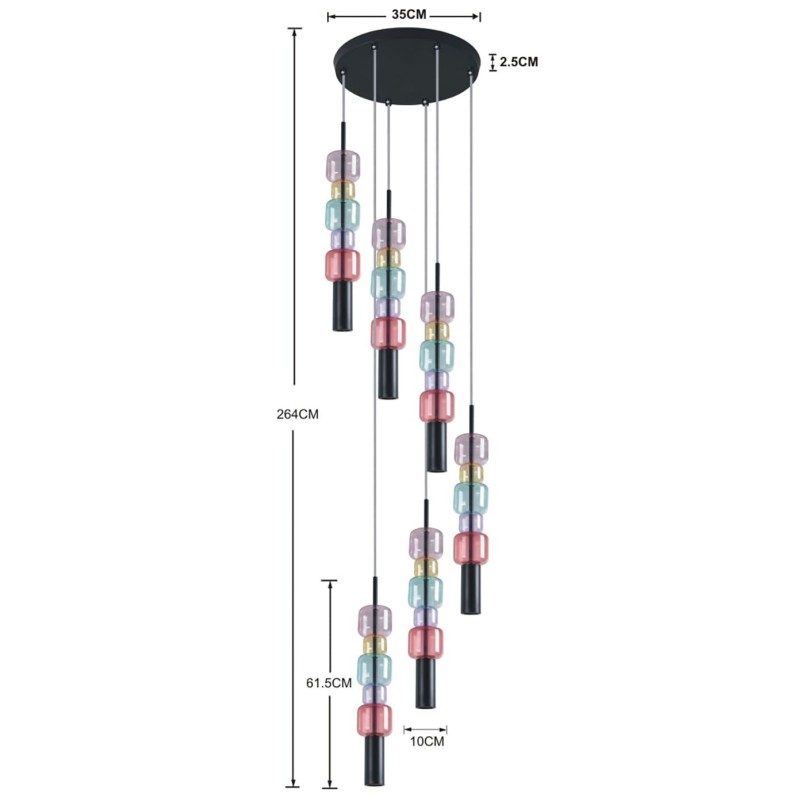 Suspension en verre multicolore - Candy Bar - Kare Design