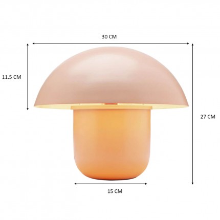 Lampe Mushroom 27cm rose Kare Design