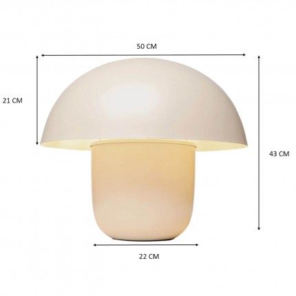 Tafellamp Mushroom 44cm beige Kare Design
