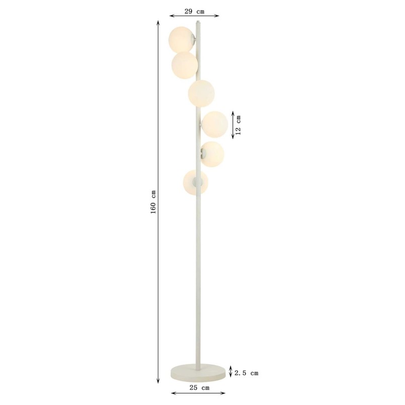 Lampadaire beige en verre et acier - Scala Balls - Kare Design
