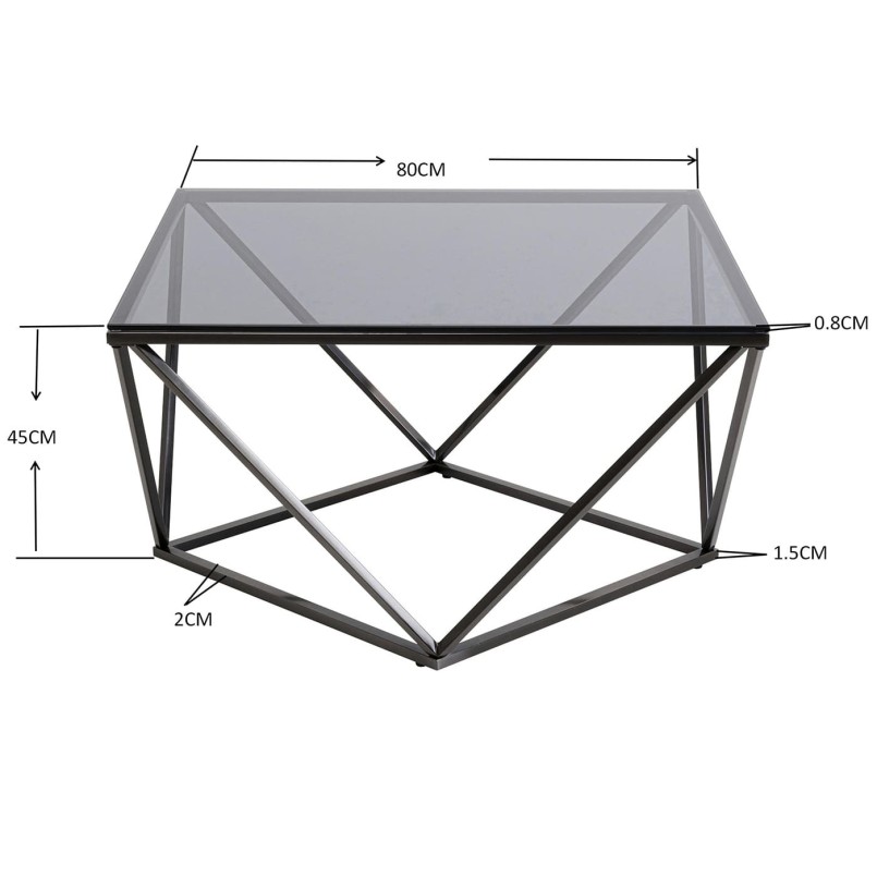 Table basse moderne en verre et acier - Cristallo - Kare Design
