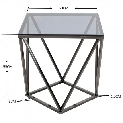 Table d'appoint Cristallo 50x50cm graphite Kare Design