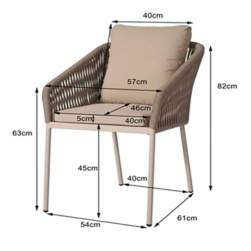 Chaise de jardin avec accoudoirs beige - Cyprus - Kare Design