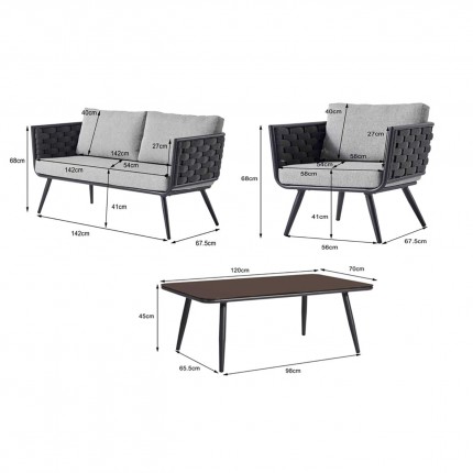 Tuinmeubilair Rimini grijs Kare Design