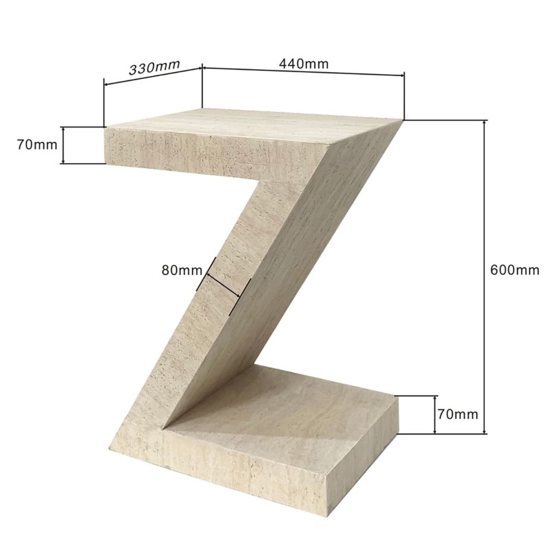 Table d'appoint en marbre minéral - Travertino - Kare Design