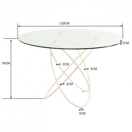 Table Molekular 120cm beige Kare Design