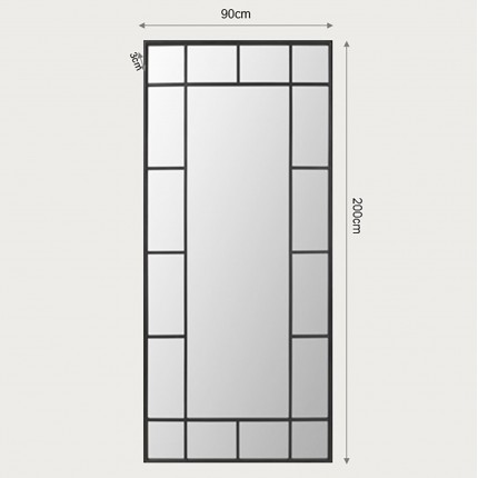 Spiegel Window 200x90cm zwart Kare Design