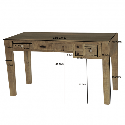 Desk Puro 135x60cm 6Drawers Kare Design
