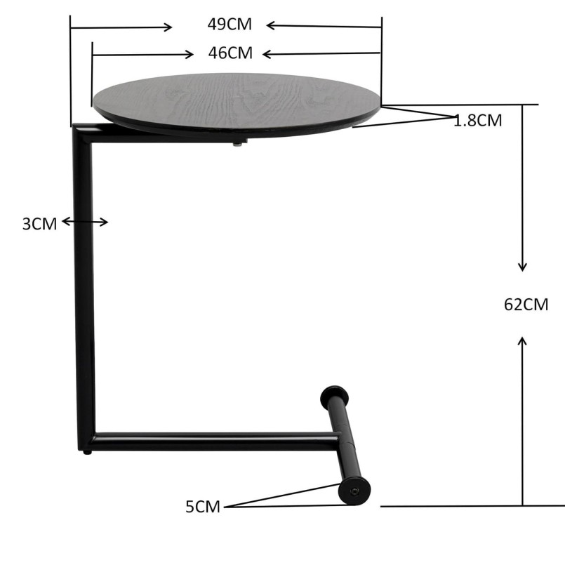 Table d'appoint moderne noire - Easy Living - Kare Design
