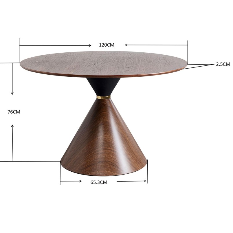 Ronde walnoten tafel - Cono - Kare Design