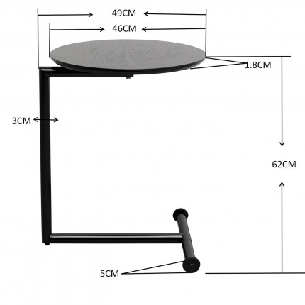 Table d'appoint Easy Living noire bois Kare Design