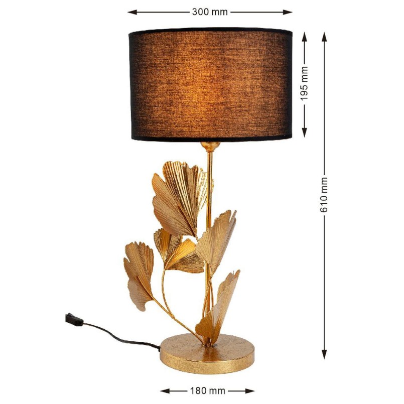 Tafellamp vergulde ginkgobladeren - Kare Design