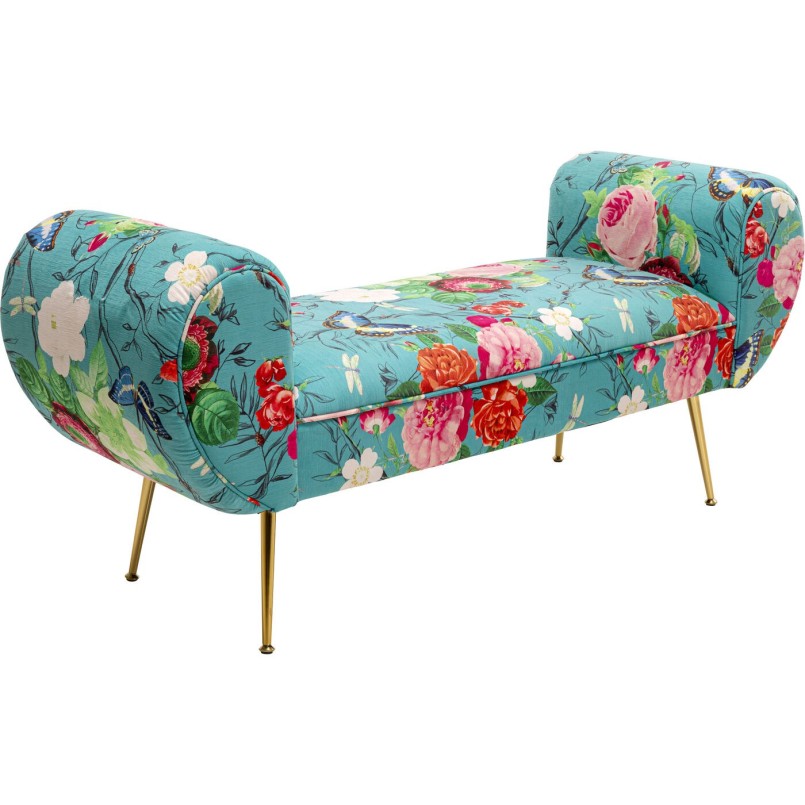 Banquette Trono Flower Fever bleu 140cm