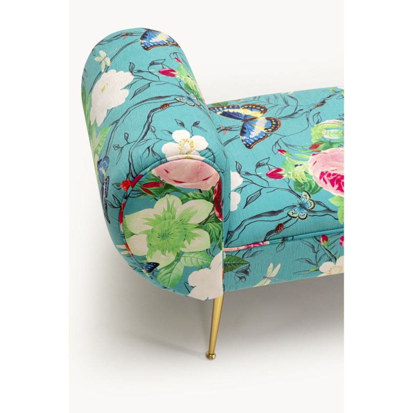 Banquette Trono Flower Fever bleu 140cm
