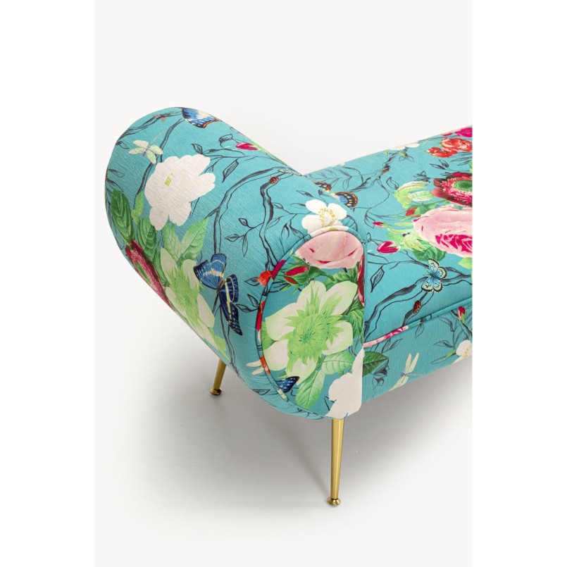 Banquette Trono Flower Fever bleu 140cm