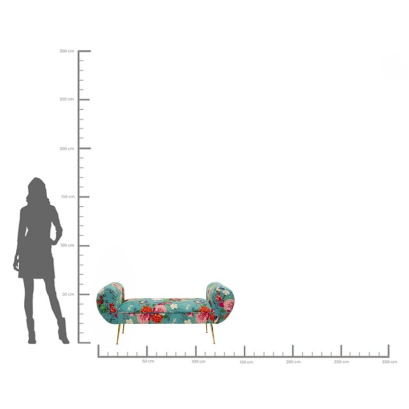 Banquette Trono Flower Fever bleu 140cm