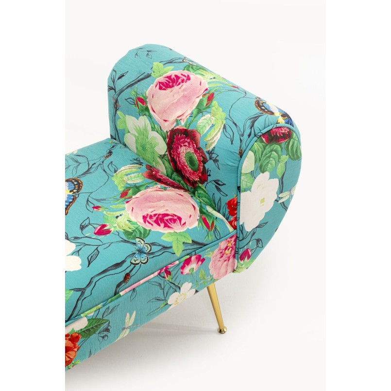 Banquette Trono Flower Fever bleu 140cm