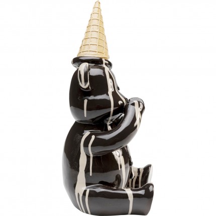 Deco bear sitting ice cream black Kare Design