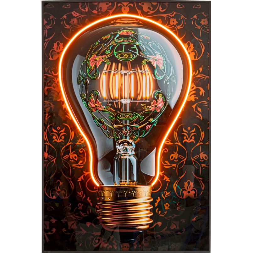 Tableau LED ampoule fleurie - Kare Design