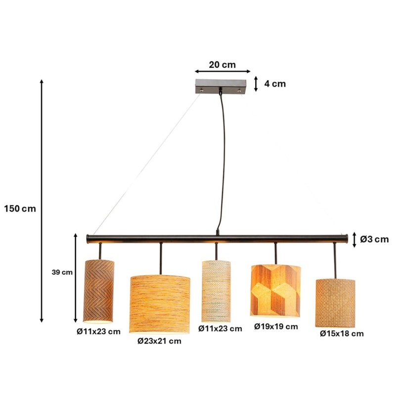 Suspension marron abat-jours dépareillés - Parrechi - Kare Design