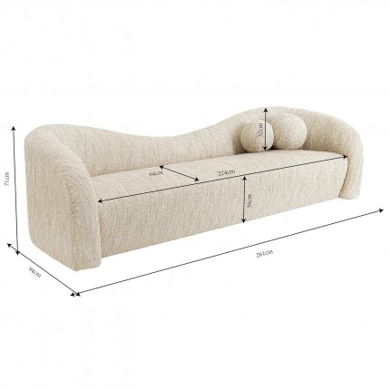 Sofa Livia Melange 3-Seater cream Kare Design