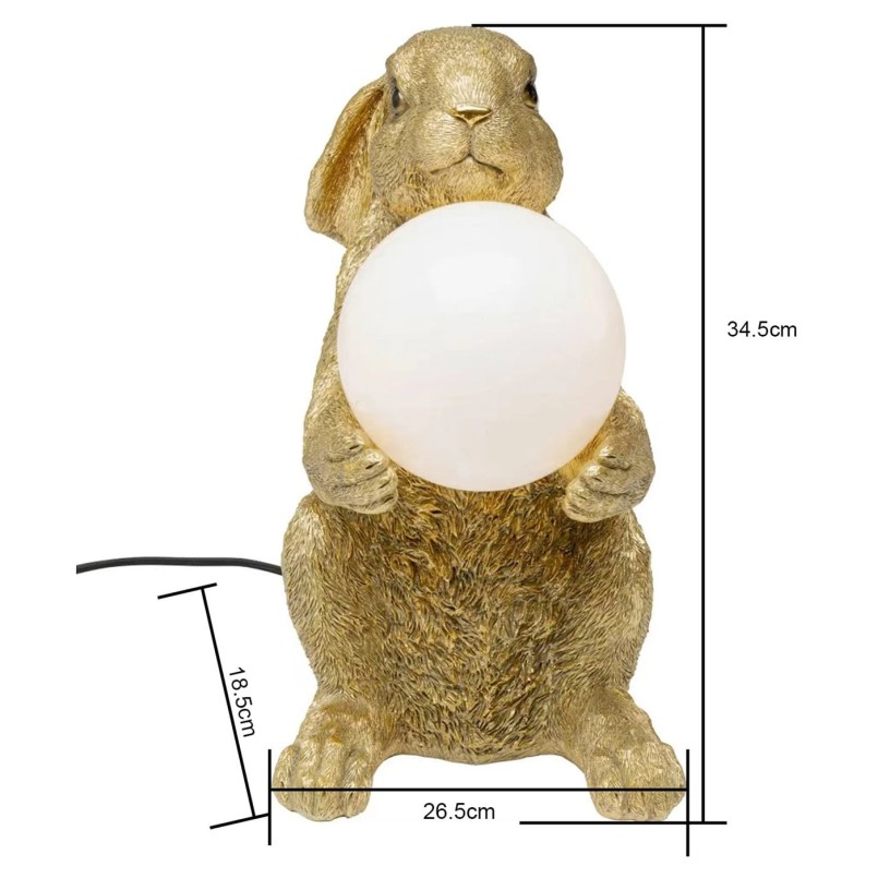 Lampe lapin doré assis - Kare Design