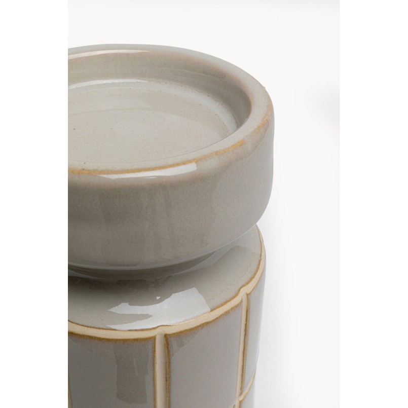 Porte-bougies Bliss Tile gris clair 18cm