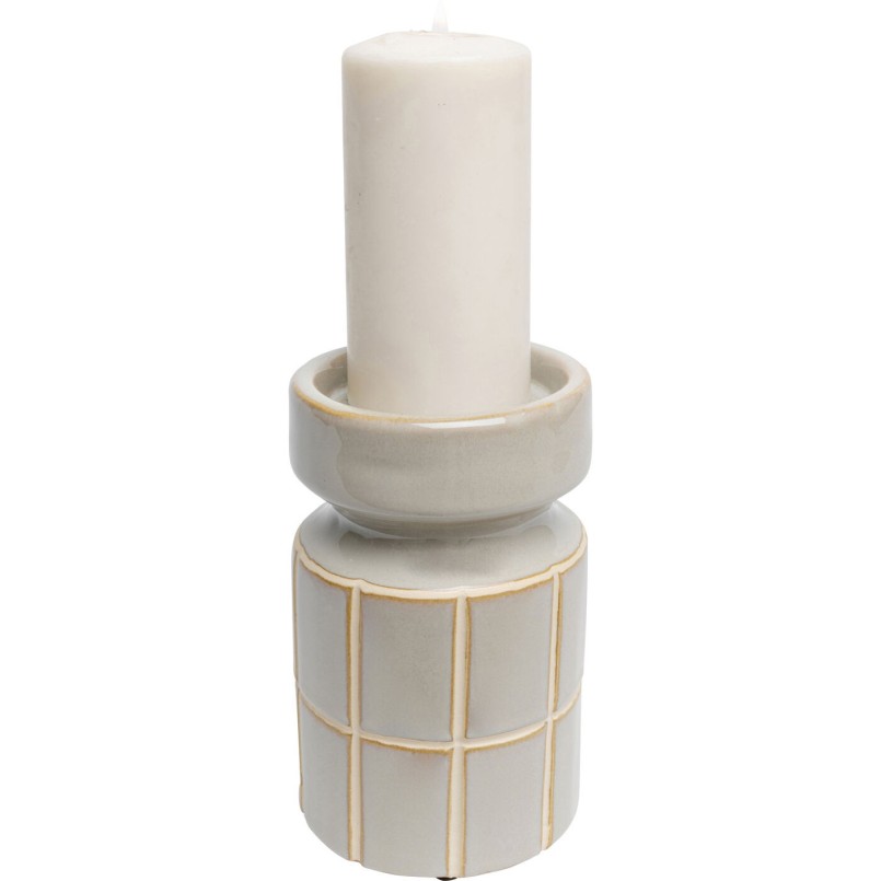 Porte-bougies Bliss Tile gris clair 18cm